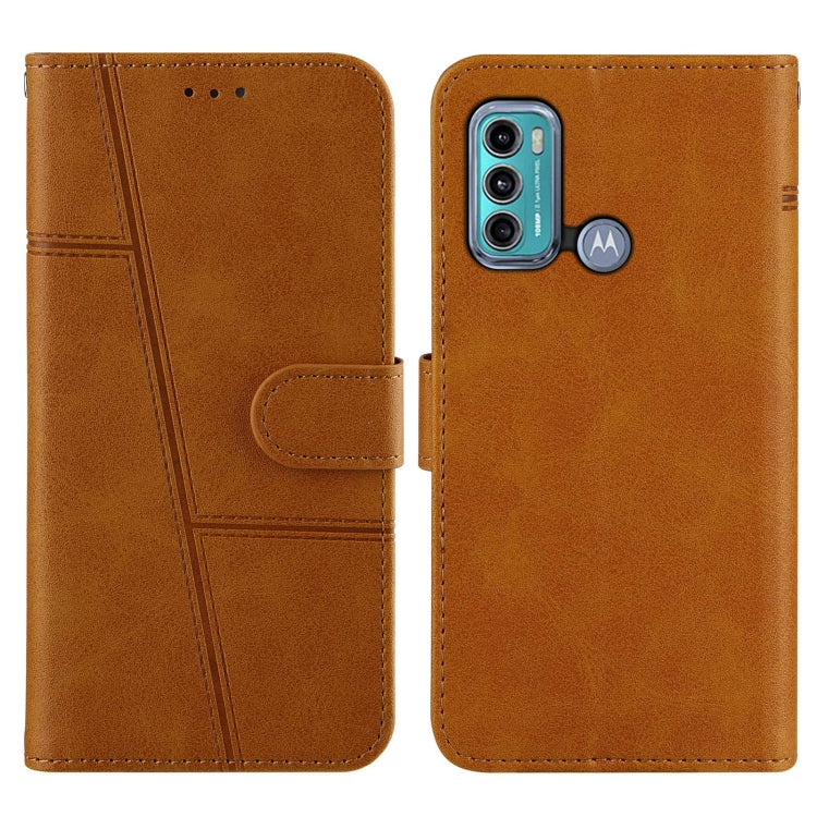 For Motorola G40/G60 Stitching Calf Pattern Buckle Card Wallet with Flip Phone Holster with Lanyard Bracket Function