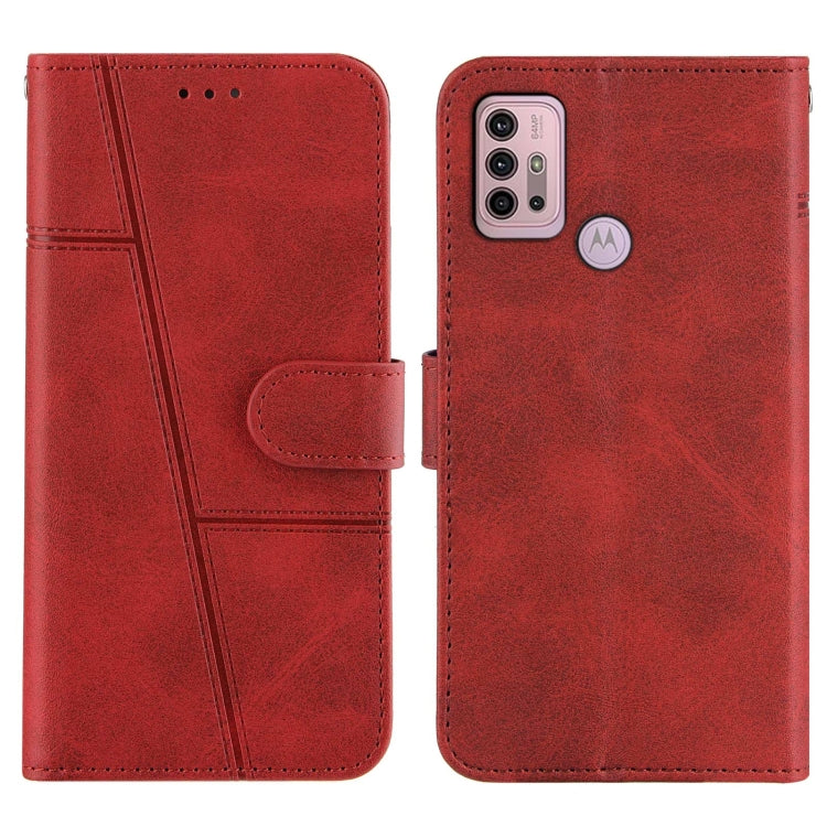 For Motorola G30/G10/G10 Power Stitching Calf Pattern Buckle Card Wallet with Flip Phone Holster with Lanyard Bracket Function