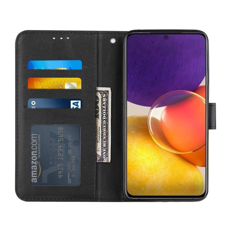 For Samsung Galaxy A82 5G Stitching Calf Pattern Buckle Card Wallet with Flip Phone Holster with Lanyard Bracket Function