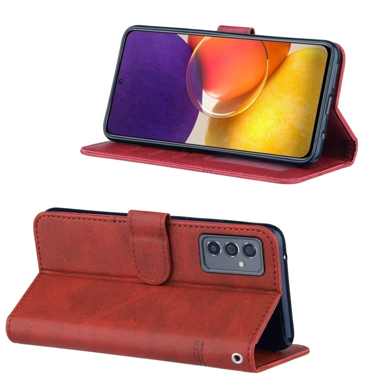 For Samsung Galaxy A82 5G Stitching Calf Pattern Buckle Card Wallet with Flip Phone Holster with Lanyard Bracket Function