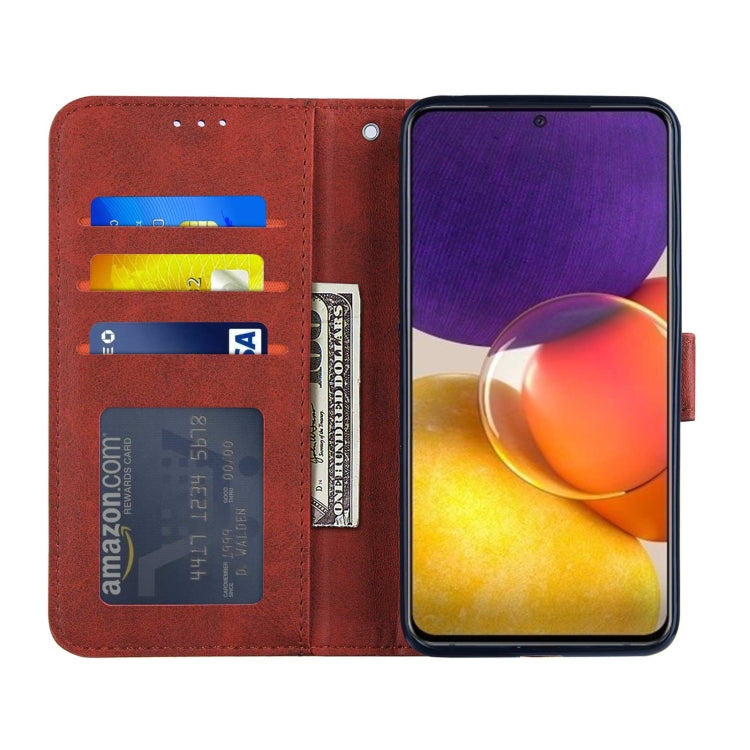 For Samsung Galaxy A82 5G Stitching Calf Pattern Buckle Card Wallet with Flip Phone Holster with Lanyard Bracket Function