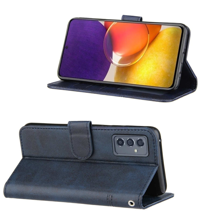 For Samsung Galaxy A82 5G Stitching Calf Pattern Buckle Card Wallet with Flip Phone Holster with Lanyard Bracket Function