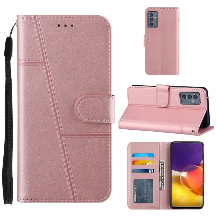 For Samsung Galaxy A82 5G Stitching Calf Pattern Buckle Card Wallet with Flip Phone Holster with Lanyard Bracket Function