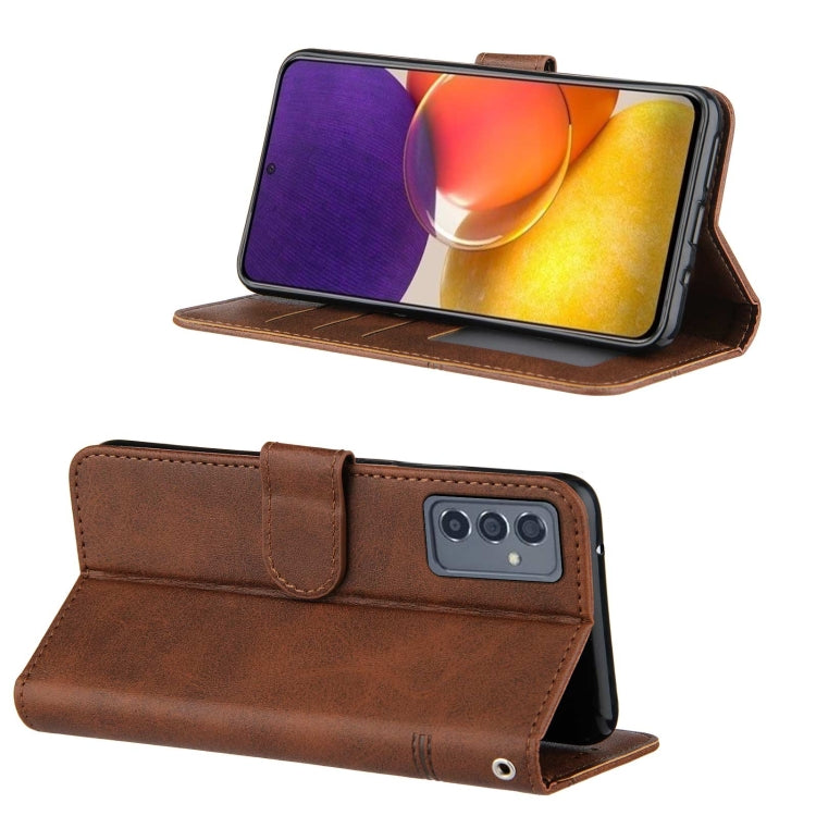 For Samsung Galaxy A82 5G Stitching Calf Pattern Buckle Card Wallet with Flip Phone Holster with Lanyard Bracket Function