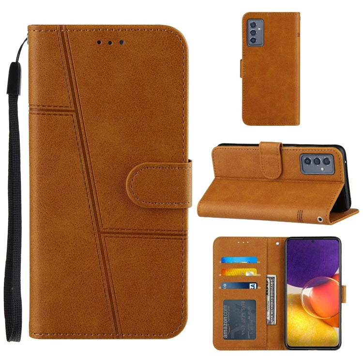 For Samsung Galaxy A82 5G Stitching Calf Pattern Buckle Card Wallet with Flip Phone Holster with Lanyard Bracket Function