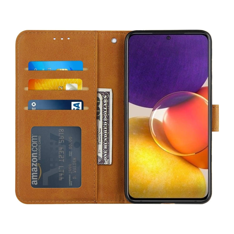 For Samsung Galaxy A82 5G Stitching Calf Pattern Buckle Card Wallet with Flip Phone Holster with Lanyard Bracket Function