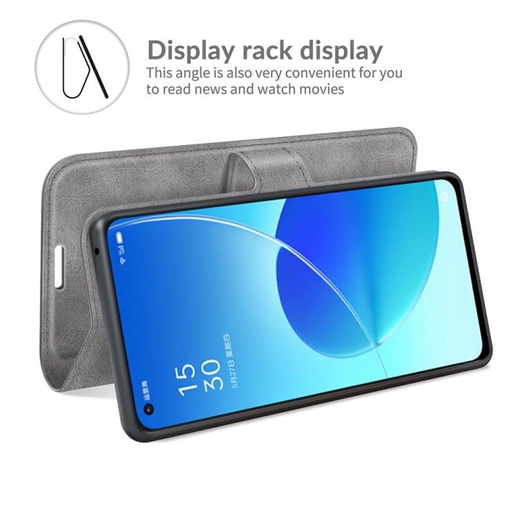 For OPPO Reno6 5G Retro Calf Pattern Buckle Horizontal Flip Leather Case with Holder & Card Slots & Wallet