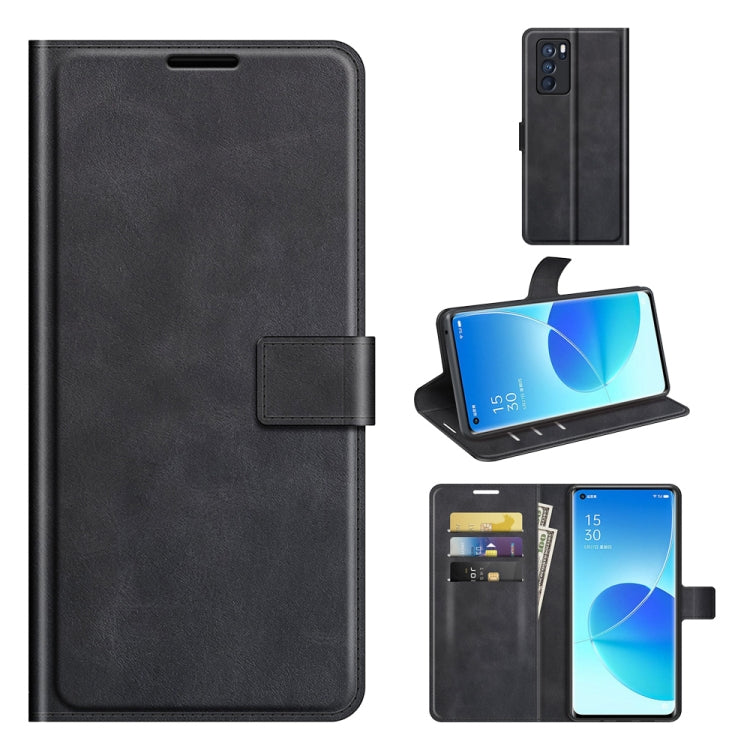 For OPPO Reno6 Pro 5G Retro Calf Pattern Buckle Horizontal Flip Leather Case with Holder & Card Slots & Wallet