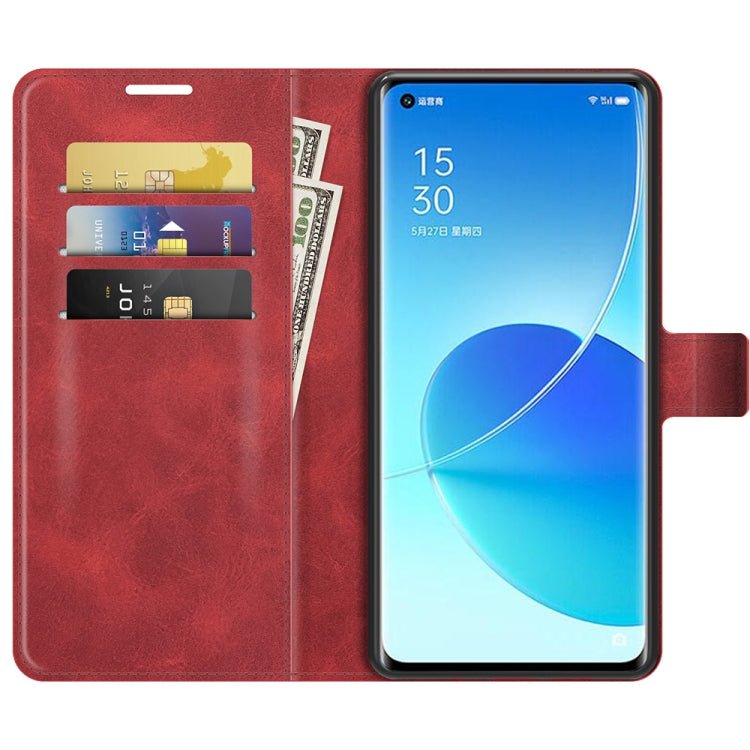 For OPPO Reno6 Pro 5G Retro Calf Pattern Buckle Horizontal Flip Leather Case with Holder & Card Slots & Wallet