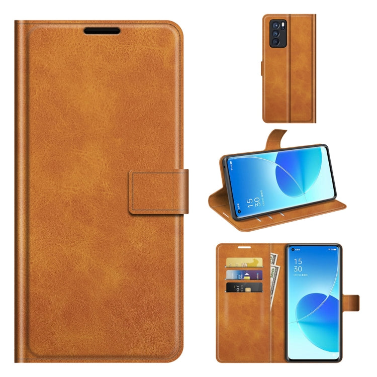 For OPPO Reno6 Pro 5G Retro Calf Pattern Buckle Horizontal Flip Leather Case with Holder & Card Slots & Wallet