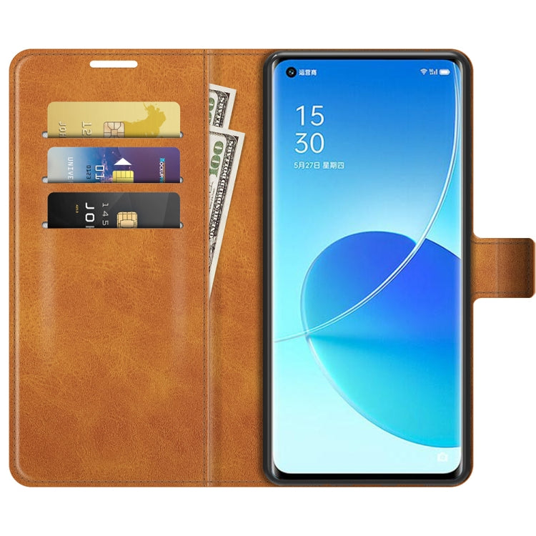 For OPPO Reno6 Pro 5G Retro Calf Pattern Buckle Horizontal Flip Leather Case with Holder & Card Slots & Wallet