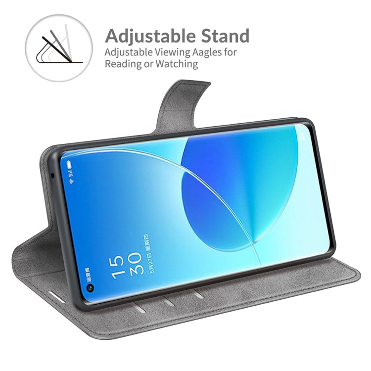 For OPPO Reno6 Pro 5G Retro Calf Pattern Buckle Horizontal Flip Leather Case with Holder & Card Slots & Wallet