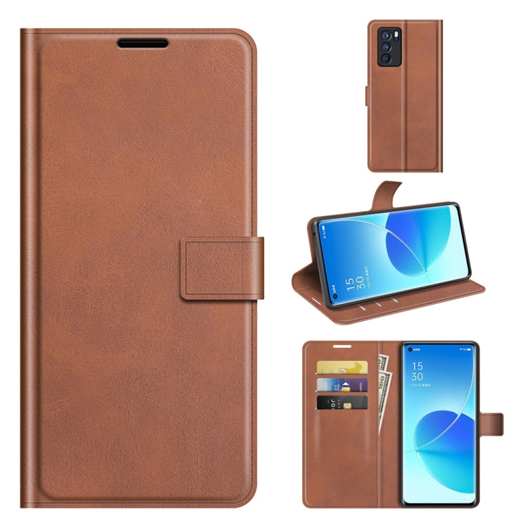 For OPPO Reno6 Pro 5G Retro Calf Pattern Buckle Horizontal Flip Leather Case with Holder & Card Slots & Wallet