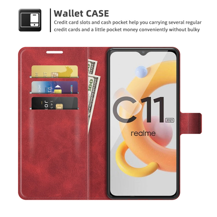 For OPPO Realme C11 2021 Retro Calf Pattern Buckle Horizontal Flip Leather Case with Holder & Card Slots & Wallet
