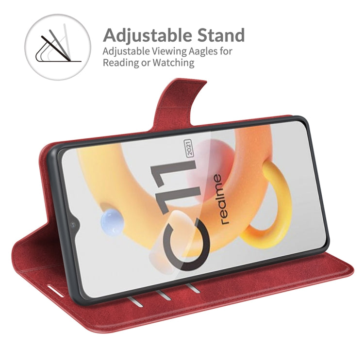 For OPPO Realme C11 2021 Retro Calf Pattern Buckle Horizontal Flip Leather Case with Holder & Card Slots & Wallet