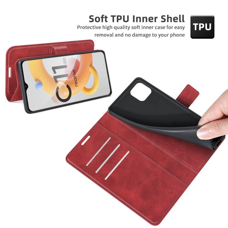 For OPPO Realme C11 2021 Retro Calf Pattern Buckle Horizontal Flip Leather Case with Holder & Card Slots & Wallet