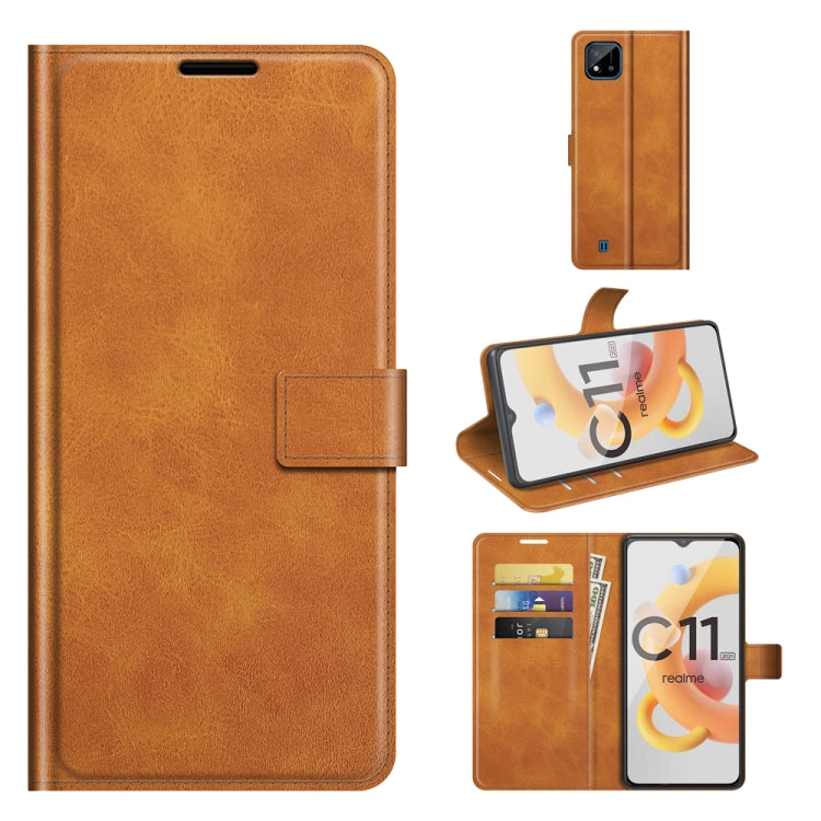 For OPPO Realme C11 2021 Retro Calf Pattern Buckle Horizontal Flip Leather Case with Holder & Card Slots & Wallet