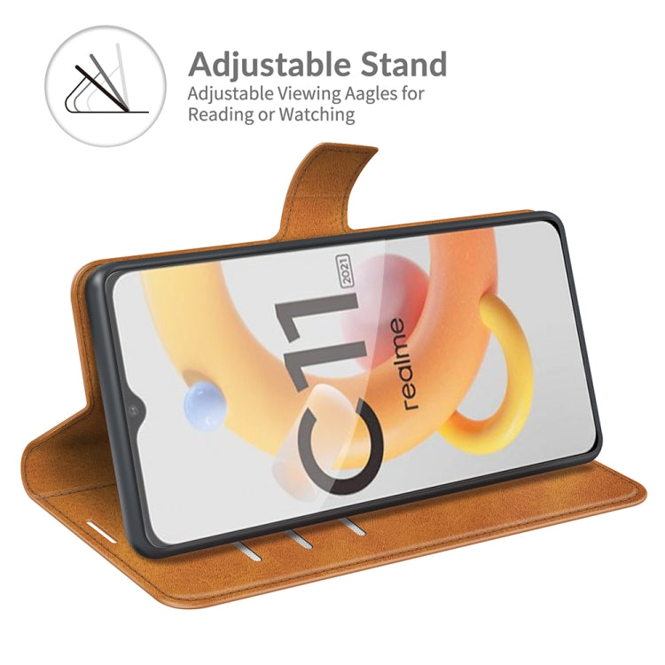 For OPPO Realme C11 2021 Retro Calf Pattern Buckle Horizontal Flip Leather Case with Holder & Card Slots & Wallet