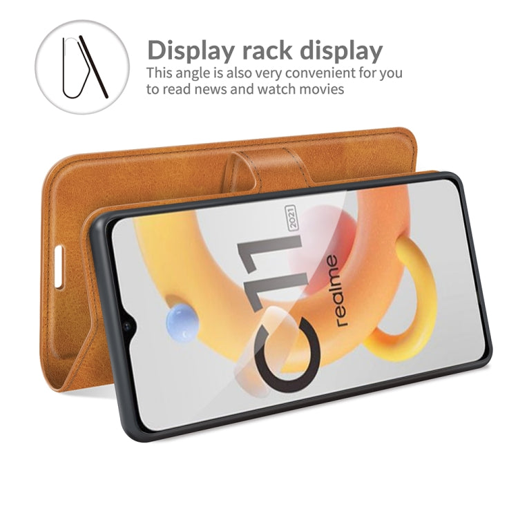 For OPPO Realme C11 2021 Retro Calf Pattern Buckle Horizontal Flip Leather Case with Holder & Card Slots & Wallet