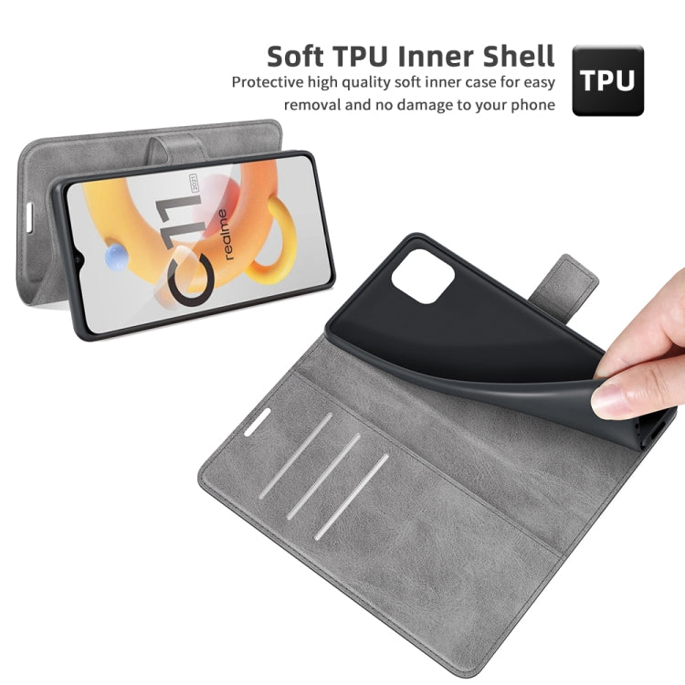 For OPPO Realme C11 2021 Retro Calf Pattern Buckle Horizontal Flip Leather Case with Holder & Card Slots & Wallet