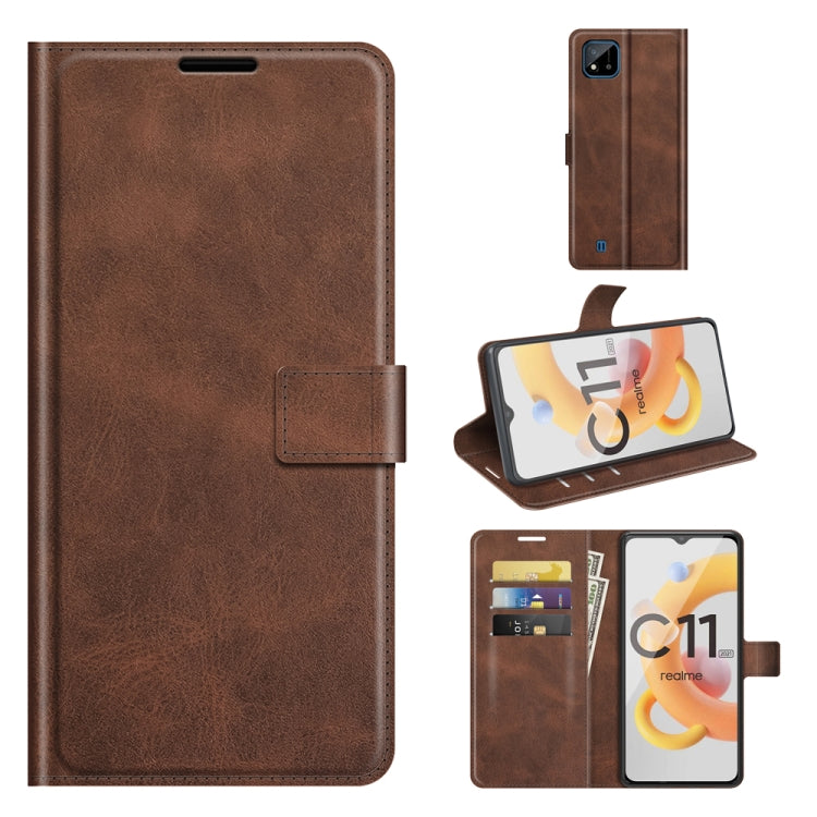 For OPPO Realme C11 2021 Retro Calf Pattern Buckle Horizontal Flip Leather Case with Holder & Card Slots & Wallet