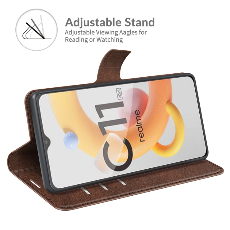 For OPPO Realme C11 2021 Retro Calf Pattern Buckle Horizontal Flip Leather Case with Holder & Card Slots & Wallet