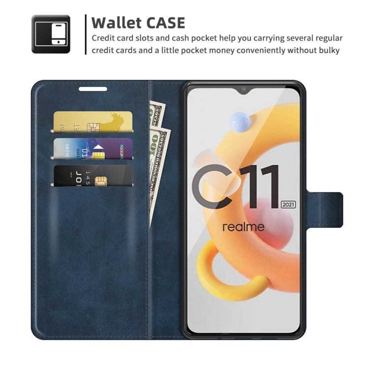 For OPPO Realme C11 2021 Retro Calf Pattern Buckle Horizontal Flip Leather Case with Holder & Card Slots & Wallet