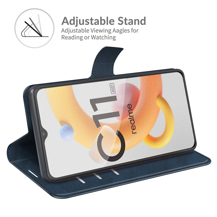 For OPPO Realme C11 2021 Retro Calf Pattern Buckle Horizontal Flip Leather Case with Holder & Card Slots & Wallet