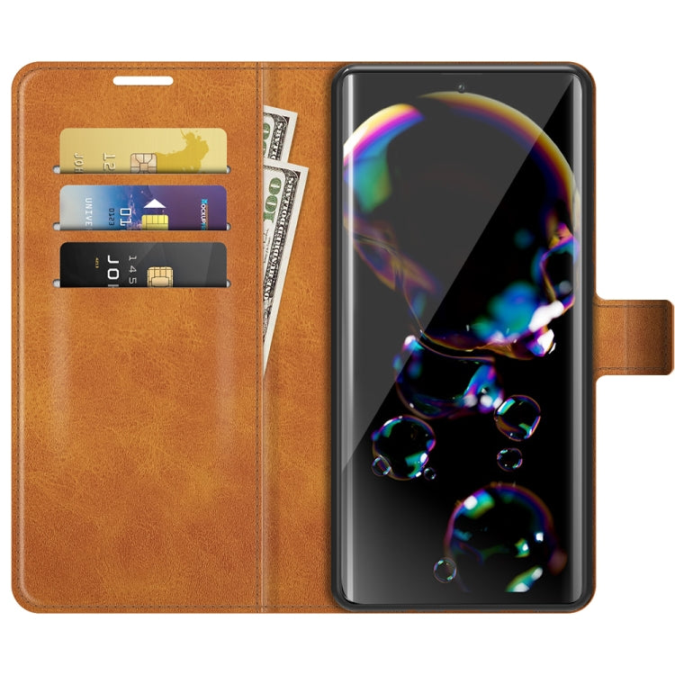 For Sharp Aquos R6 Retro Calf Pattern Buckle Horizontal Flip Leather Case with Holder & Card Slots & Wallet