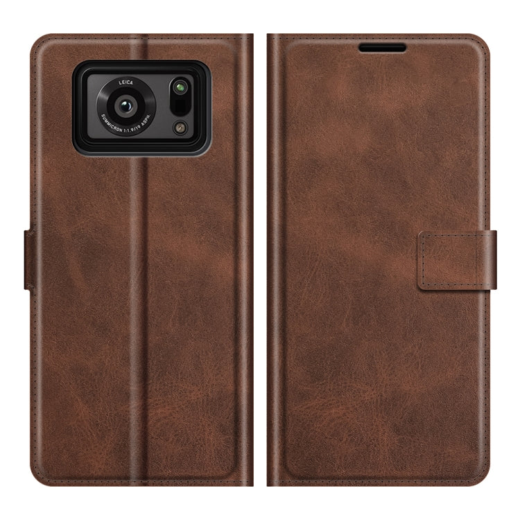 For Sharp Aquos R6 Retro Calf Pattern Buckle Horizontal Flip Leather Case with Holder & Card Slots & Wallet