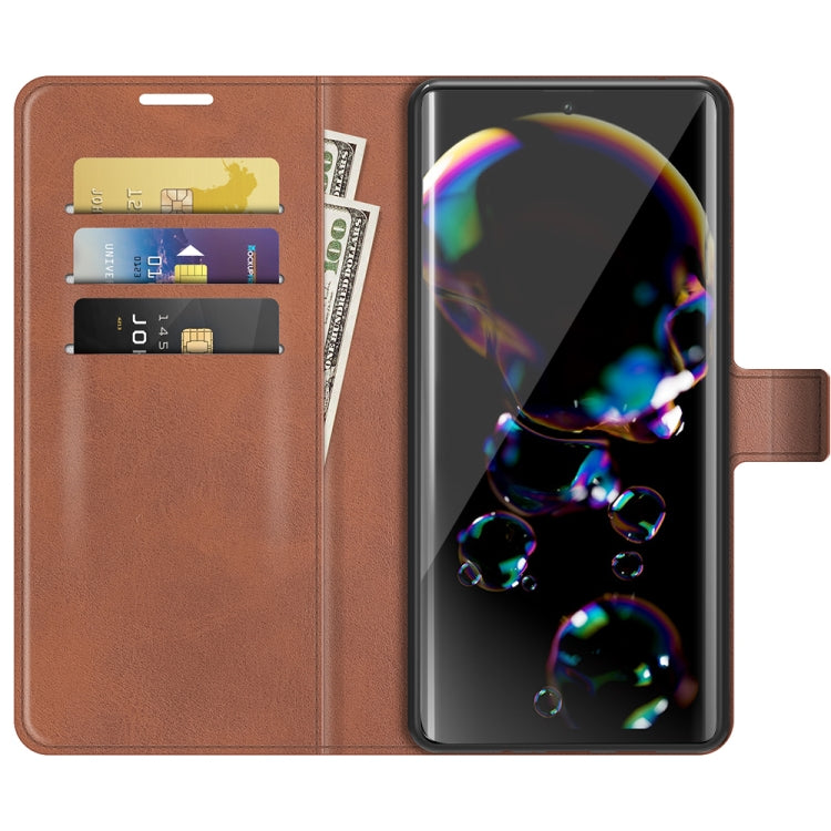 For Sharp Aquos R6 Retro Calf Pattern Buckle Horizontal Flip Leather Case with Holder & Card Slots & Wallet