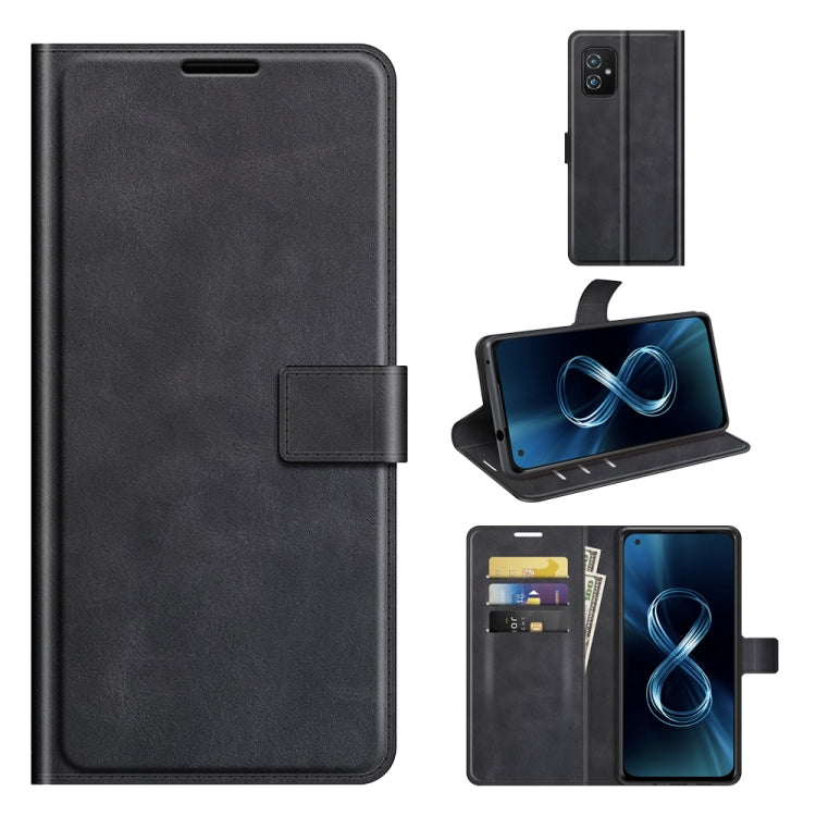 For ASUS Zenfone 8 ZS590KS Retro Calf Pattern Buckle Horizontal Flip Leather Case with Holder & Card Slots & Wallet