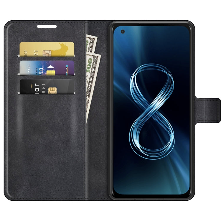 For ASUS Zenfone 8 ZS590KS Retro Calf Pattern Buckle Horizontal Flip Leather Case with Holder & Card Slots & Wallet