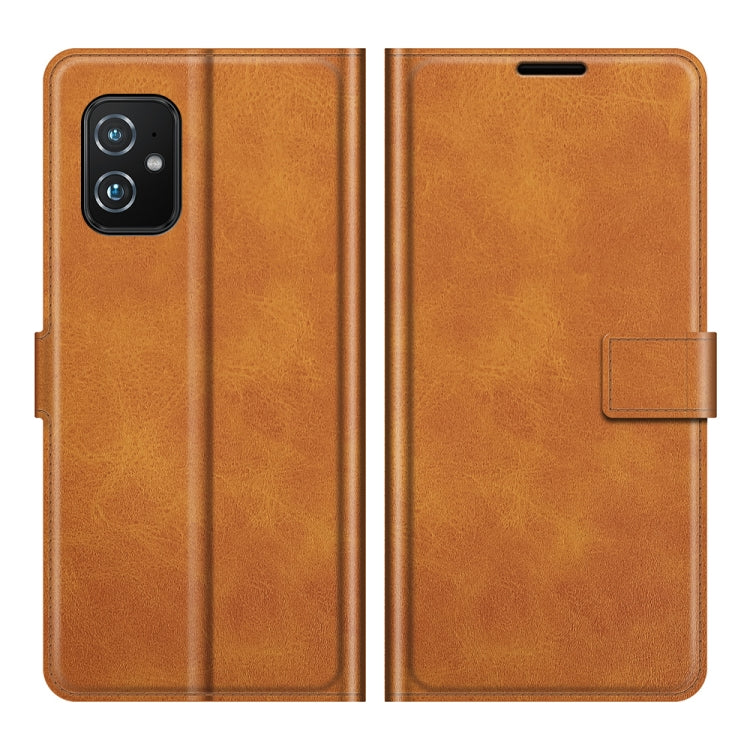 For ASUS Zenfone 8 ZS590KS Retro Calf Pattern Buckle Horizontal Flip Leather Case with Holder & Card Slots & Wallet