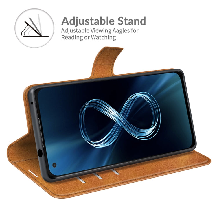 For ASUS Zenfone 8 ZS590KS Retro Calf Pattern Buckle Horizontal Flip Leather Case with Holder & Card Slots & Wallet