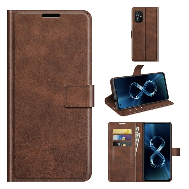 For ASUS Zenfone 8 ZS590KS Retro Calf Pattern Buckle Horizontal Flip Leather Case with Holder & Card Slots & Wallet