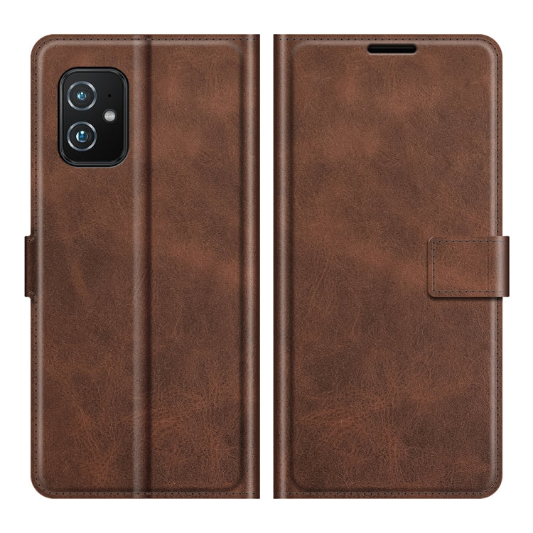 For ASUS Zenfone 8 ZS590KS Retro Calf Pattern Buckle Horizontal Flip Leather Case with Holder & Card Slots & Wallet
