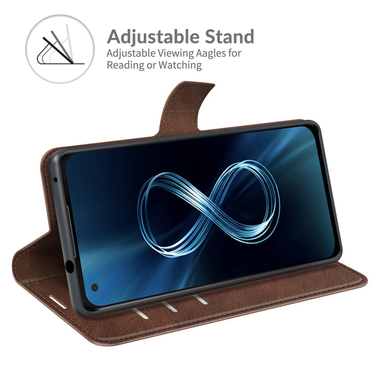 For ASUS Zenfone 8 ZS590KS Retro Calf Pattern Buckle Horizontal Flip Leather Case with Holder & Card Slots & Wallet