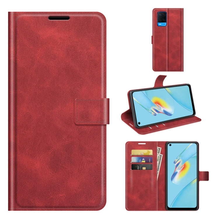 For OPPO A54 4G Retro Calf Pattern Buckle Horizontal Flip Leather Case with Holder & Card Slots & Wallet