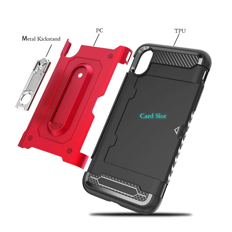 For iPhone XS Max Shockproof PC + TPU Case with Holder