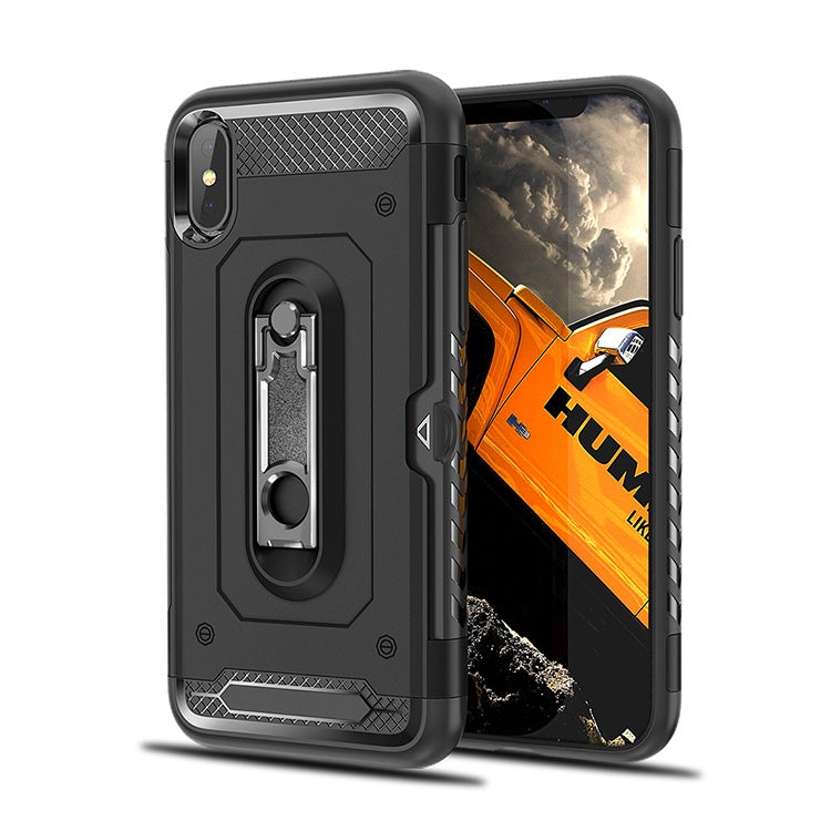 For iPhone X Shockproof PC + TPU Case with Holder