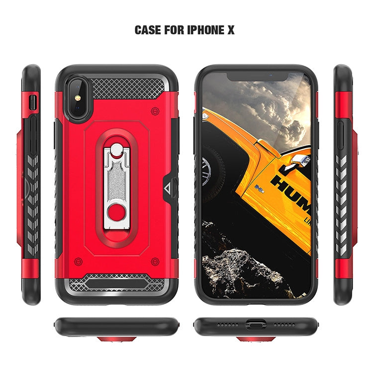 For iPhone X Shockproof PC + TPU Case with Holder