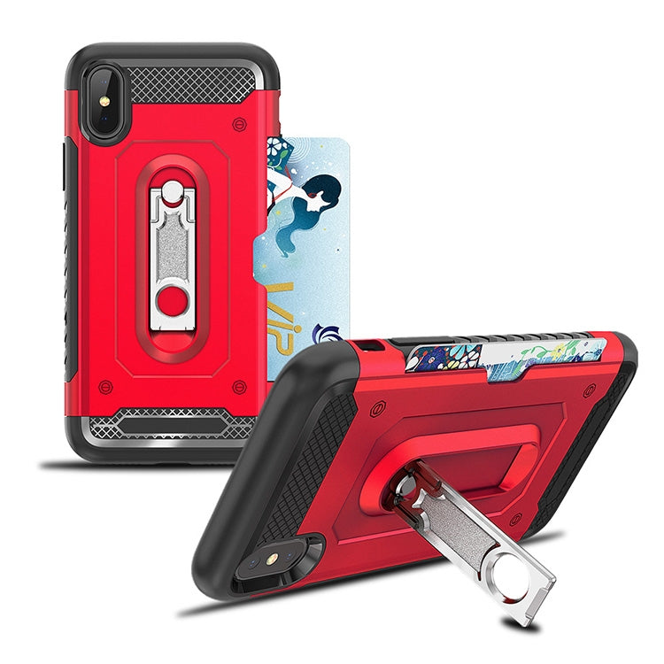 For iPhone X Shockproof PC + TPU Case with Holder