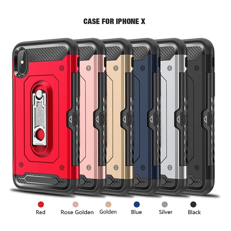 For iPhone X Shockproof PC + TPU Case with Holder