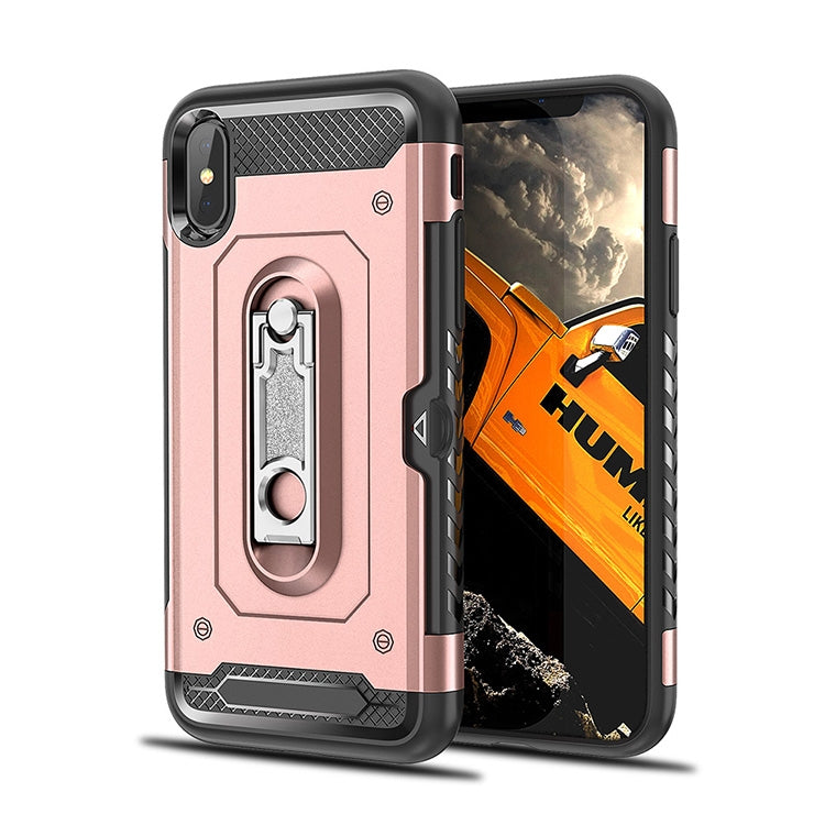 For iPhone X Shockproof PC + TPU Case with Holder