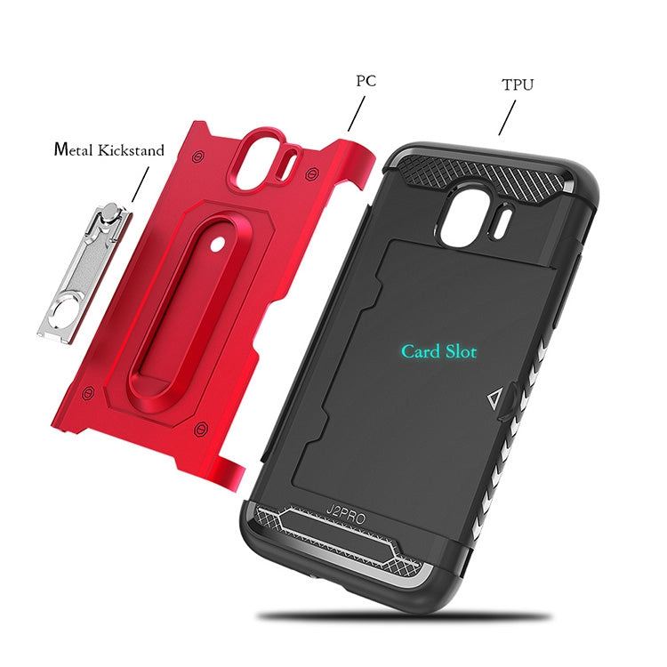 Shockproof PC + TPU Case for Galaxy J2 Pro (2018), with Holder