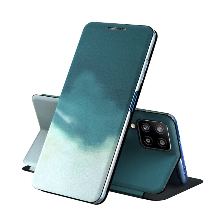 For Samsung Galaxy A42 5G Voltage Watercolor Pattern Skin Feel Magnetic Horizontal Flip PU Leather Case with Holder