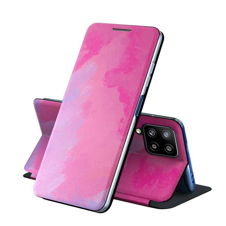 For Samsung Galaxy A42 5G Voltage Watercolor Pattern Skin Feel Magnetic Horizontal Flip PU Leather Case with Holder