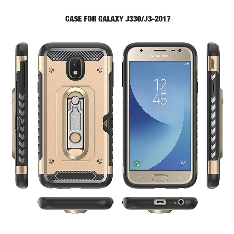 Shockproof PC + TPU Case for Galaxy J3 (2017) / J330 (EU Version), with Holder