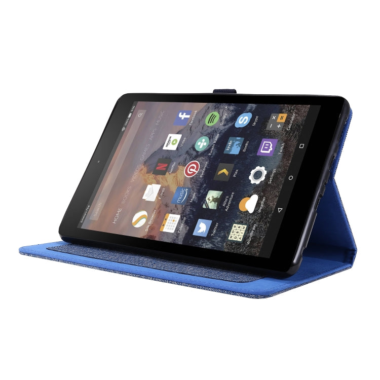 For Amazon Kindle Fire HD 10 2021 Horizontal Flip TPU + Fabric PU Leather Protective Case with Name Card Clip